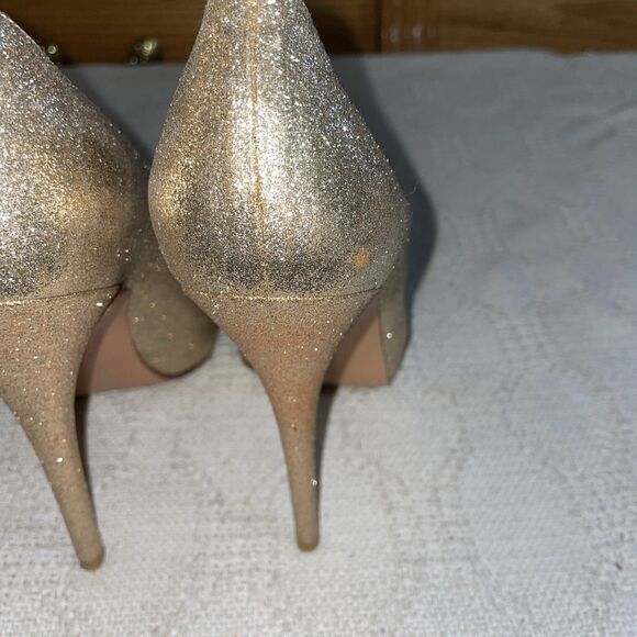 Stuart Weitzman Women’s Dressy Heels Size 7.5 M Gold Sparkle Going Out Party - Picture 12 of 12